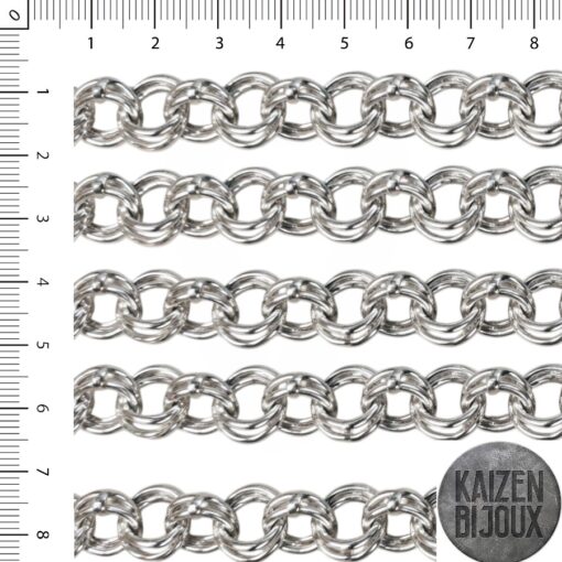 Cadena Circulos dobles 1.6mm niq.
