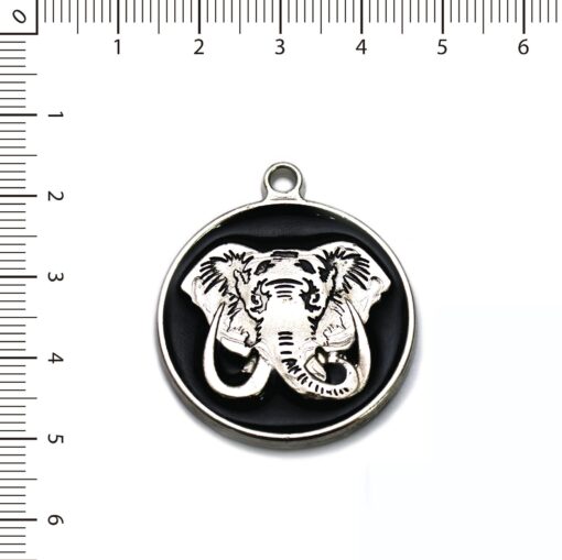 Medalla Elefante esmalt negro - Image 2