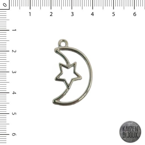 Silueta luna con estrella