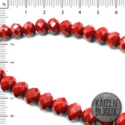 Cristal facetado 12mm Rojo opaco