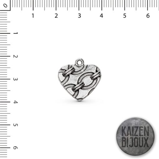 Dije corazon con dibujo cadena