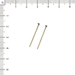 Alfileres 2.5cm bronce c/tope