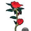 Aplique Termoadhesivo Rosa Roja Con Tallo