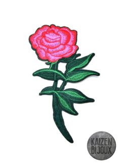 Aplique Termoadhesivo Rosa Roja  Con Tallo