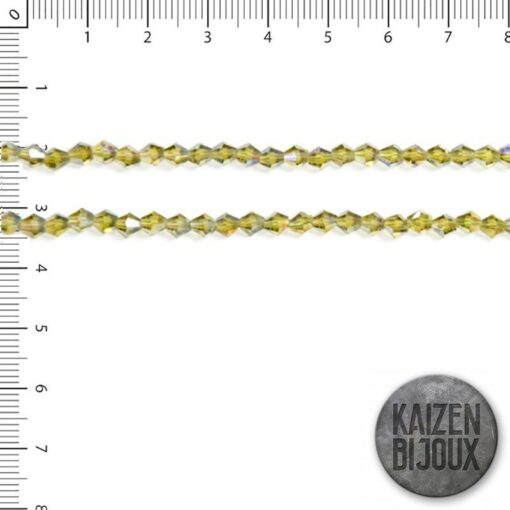 Bicono Cristal Aceituna Tornasol Traslucido 4mm
