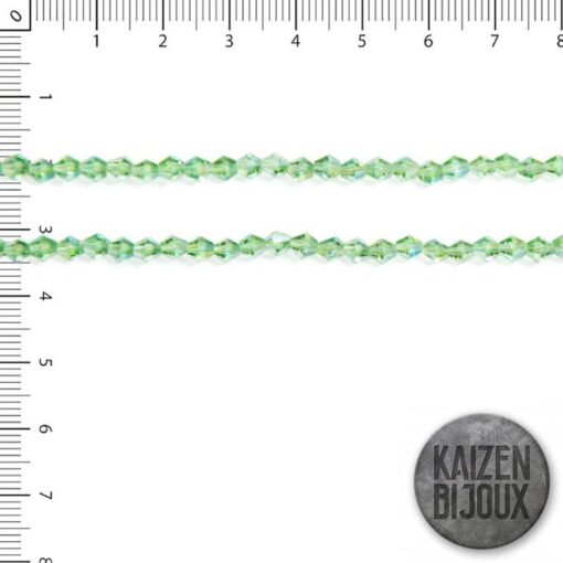 Bicono Cristal Verde Claro Tornasol Traslucido 4mm