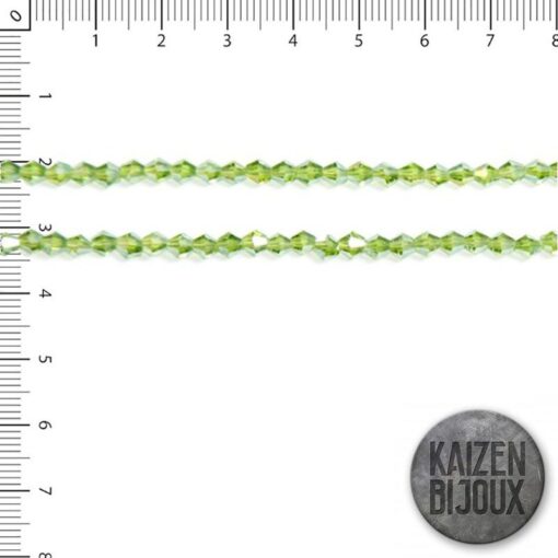 Bicono Cristal Verde Loro Tornasol Traslucido 4mm