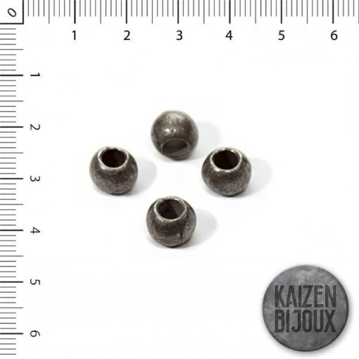 Bolitas 10mm c/pasante gde. Plata vieja
