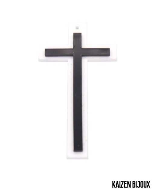 Cruz Base Blanca Con Negro