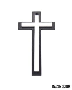 Cruz Base Negra Con Blanco