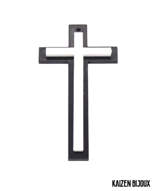 Cruz Base Negra Con Blanco