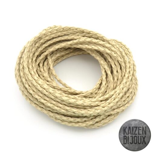 Cuerina Trenzada Beige 3mm