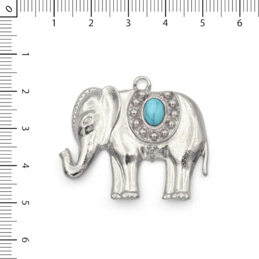 Elefante con piedra turquesa claro