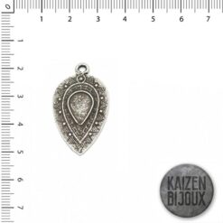 Dije Escudo Gota Plata Vieja