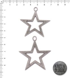 Dije Estrella Grande Calada Plata Vieja