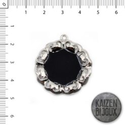Dije Flor Esmaltado negro