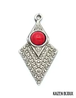 Dije Punta Triangular Piedra Roja