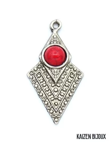 Dije Punta Triangular Piedra Roja