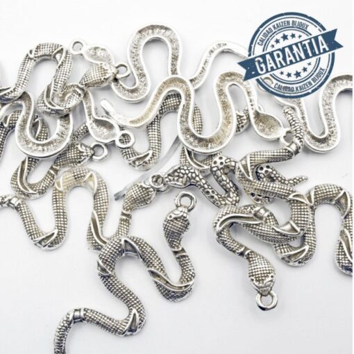 Dije Serpiente baño Plata añeja