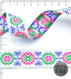 Galon Bordado 2,5cm base Blanca
