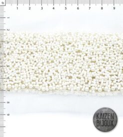 Galon Bordado Mostacillas Blanco 5 cm