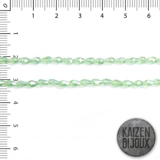 Gota Mini Cristal Verde Pastel Traslucido