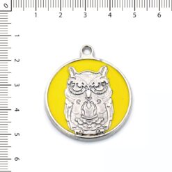 Medalla Buho esmaltado amarillo