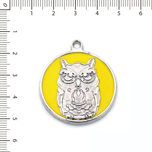 Medalla Buho esmaltado amarillo