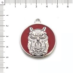 Medalla Buho esmaltado rojo