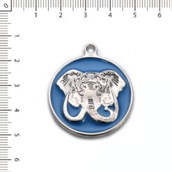 Medalla Elefante esmaltado celeste