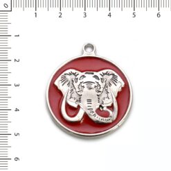Medalla Elefante esmaltado rojo
