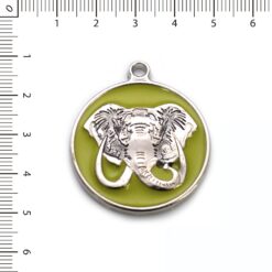 Medalla Elefante esmaltado verde manzana