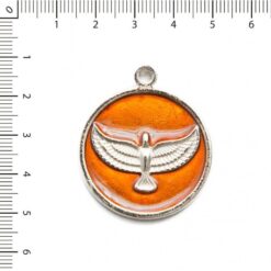 Medalla Espiritu Santo esmaltada naranja brillante