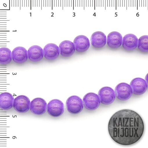 Perlas de Vidrio n8 Violeta con brillo