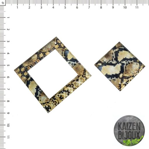 Pieza Animal print rombo x 2 acrilico