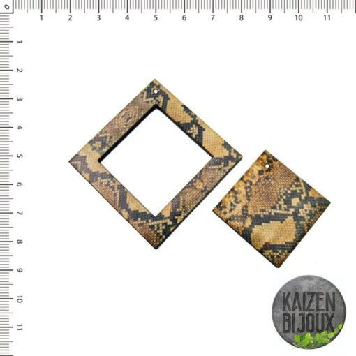 Pieza Animal Print Rombo x 2 madera