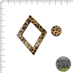 Pieza Animal print Rombo y circ. madera
