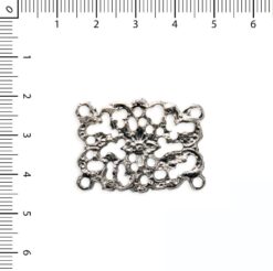 Pieza zamak rectangulo 4 agarres niquel